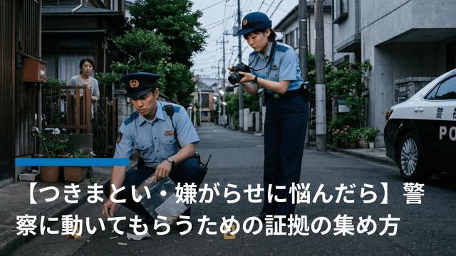 【つきまとい・嫌がらせに悩んだら】警察に動いてもらうための証拠の集め方