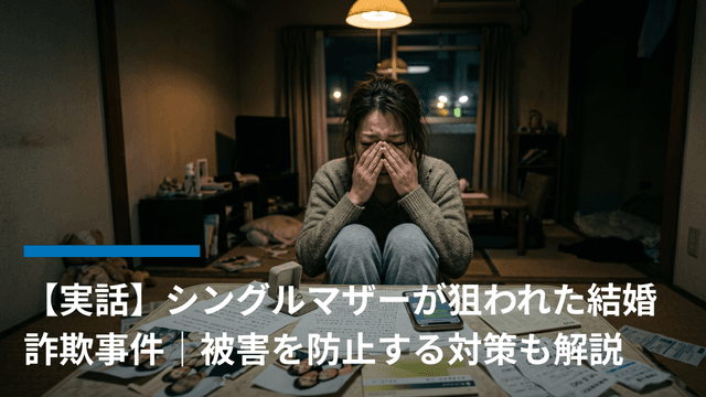 【実話】シングルマザーが狙われた結婚詐欺事件|被害を防止する対策も解説